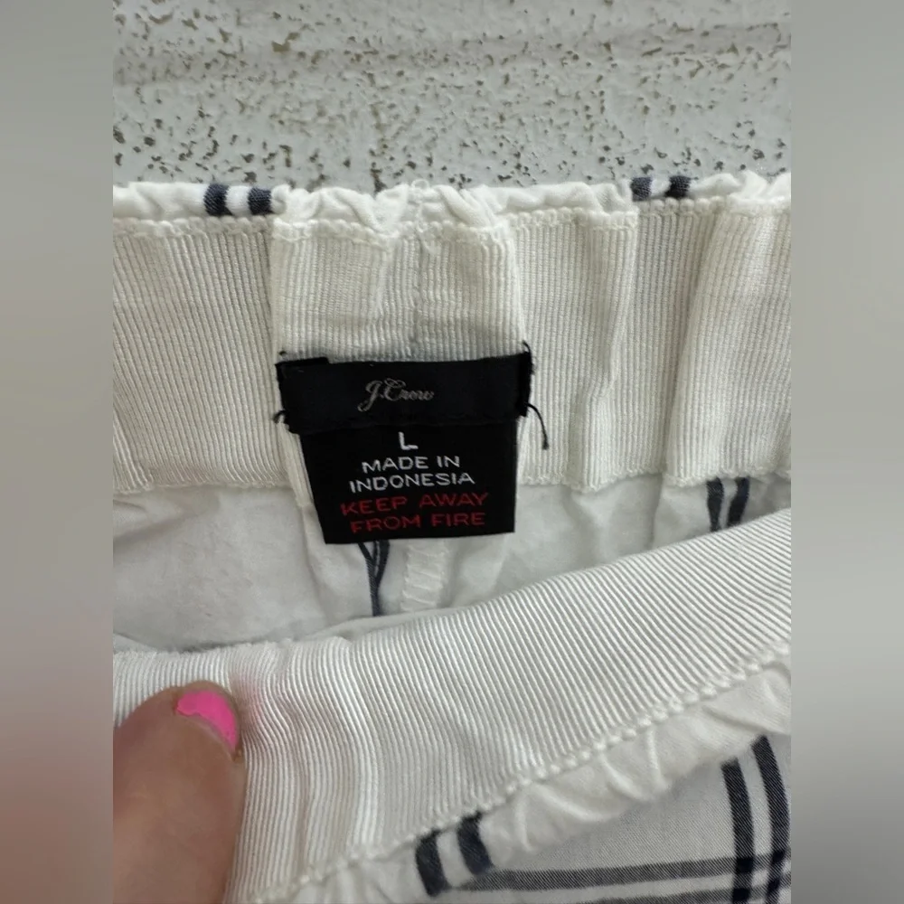 Women's White & Black Windowpane Short Sleeve Pajama Set